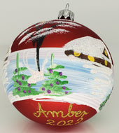 Personalized glass ornaments, diameter 4 inch.