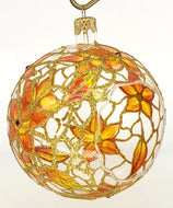 Lantern Hanging Glass Bauble Ball Tealight Candle Holder Heat-resistant Clear Glass Gold Ornament.