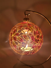 Load image into Gallery viewer, Lantern Hanging Glass Bauble Ball Tealight Candle Holder Heat-resistant Clear Glass Gold Ornament.
