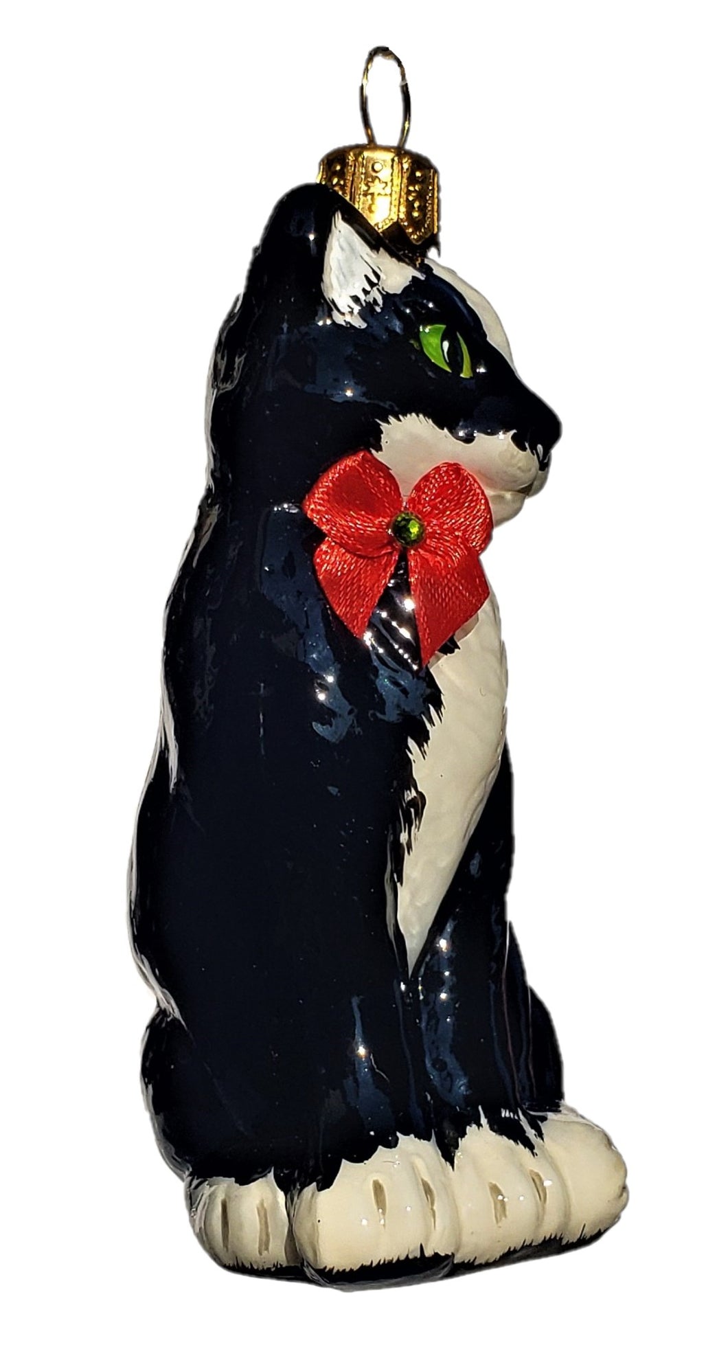 Christmas Tree Glass Hanging Figurine Decoration of Cat