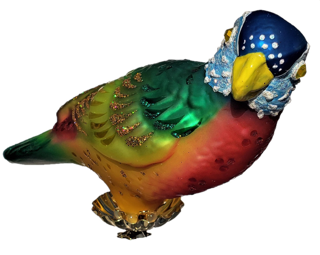 Christmas Tree Glass Figurine Decoration of Parrot